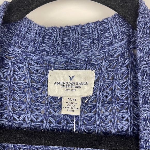 NEW American Eagle Long Cardigan Sweater Blue Pockets Knit Size Medium - Picture 3 of 8